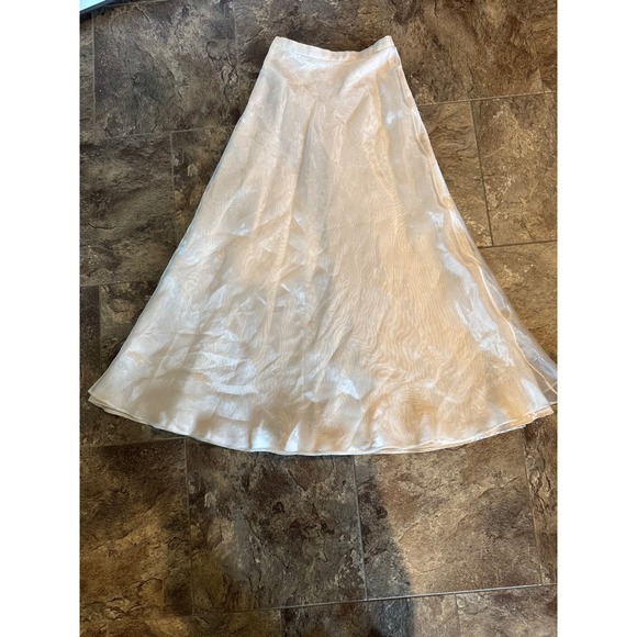 Michelangelo Women's Size 4 Formal Long A-Line Skirt Dressy Champagne - Picture 1 of 9